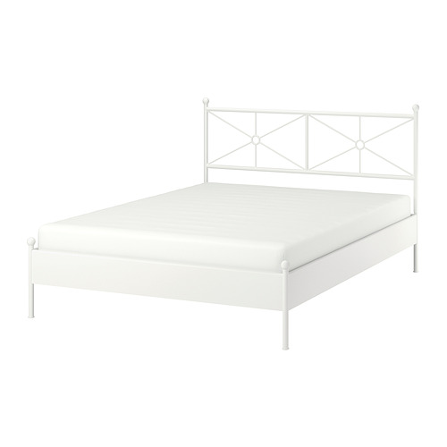 MUSKEN - 雙人床框, 白色, 附LÖNSET床底板條 | IKEA 線上購物 - PE845088_S4