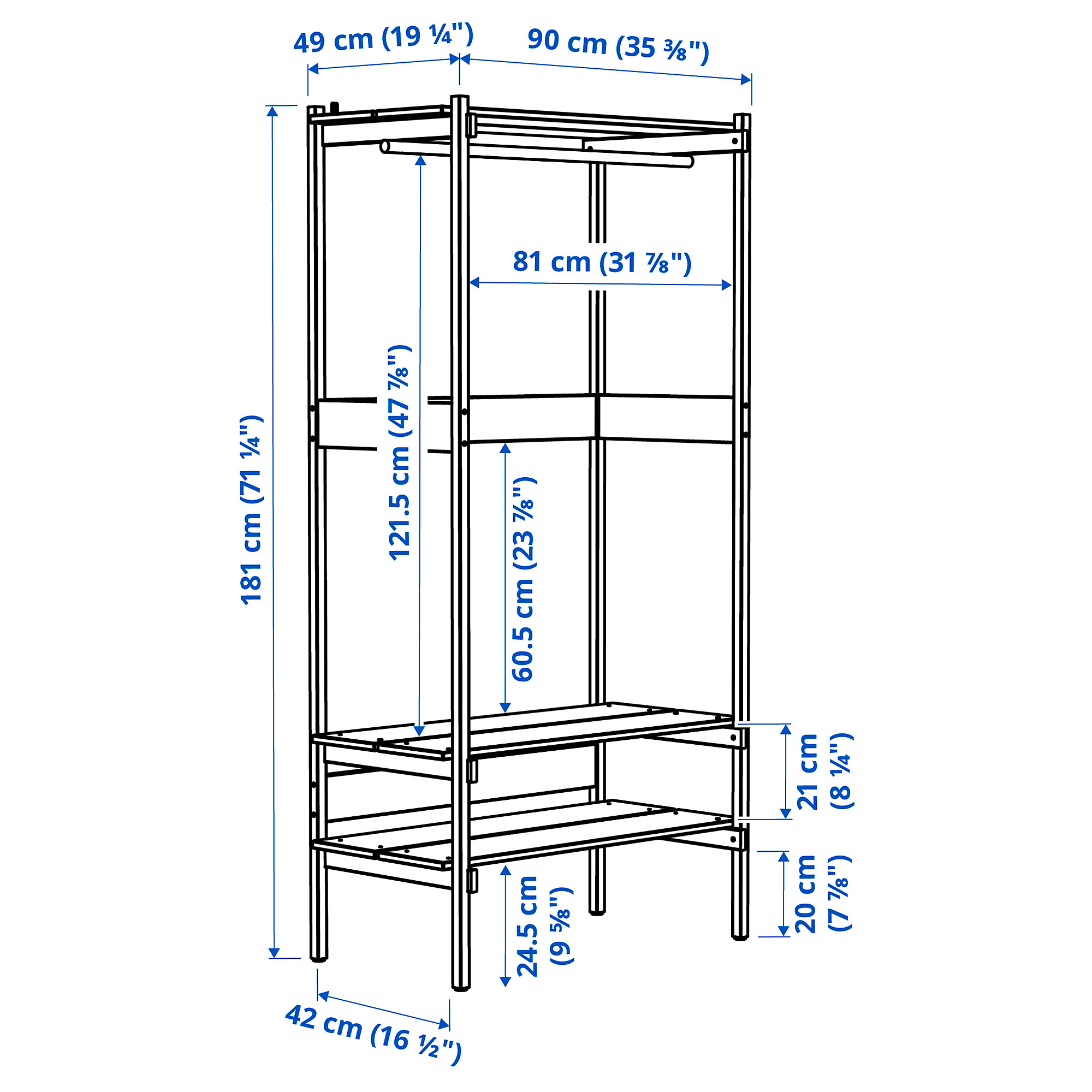 KRONÖREN open wardrobe