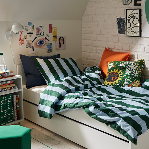 SLÅNHÖSTMAL duvet cover and pillowcase