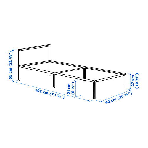 GRIMSBU - 單人床框, 白色, 附Luröy床底板條 | IKEA 線上購物 - PE746981_S4