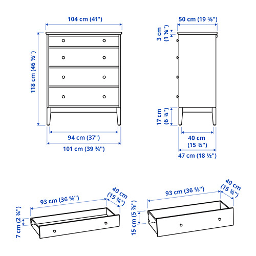 IDANÄS chest of 4 drawers