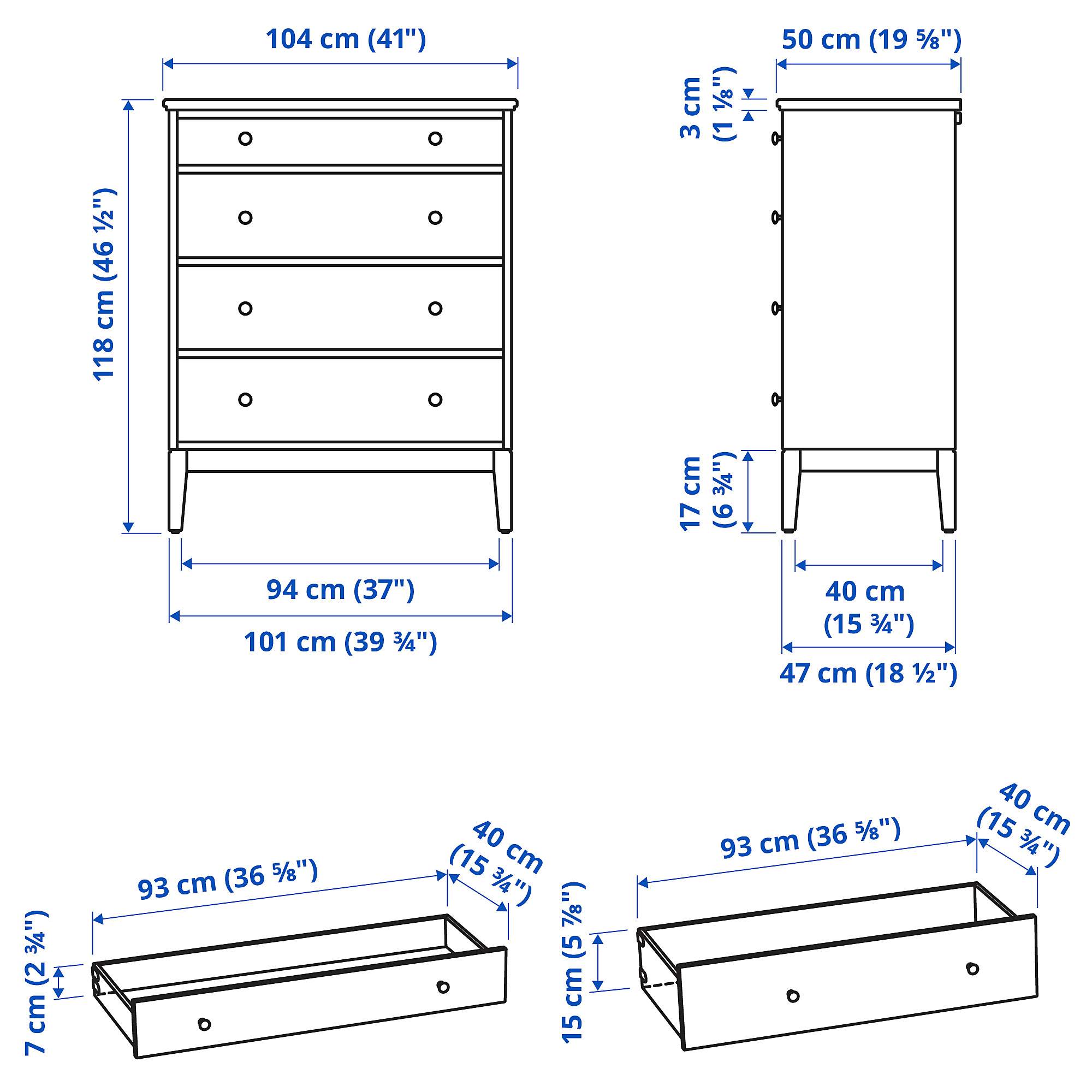 IDANÄS chest of 4 drawers