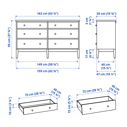 IDANÄS chest of 6 drawers