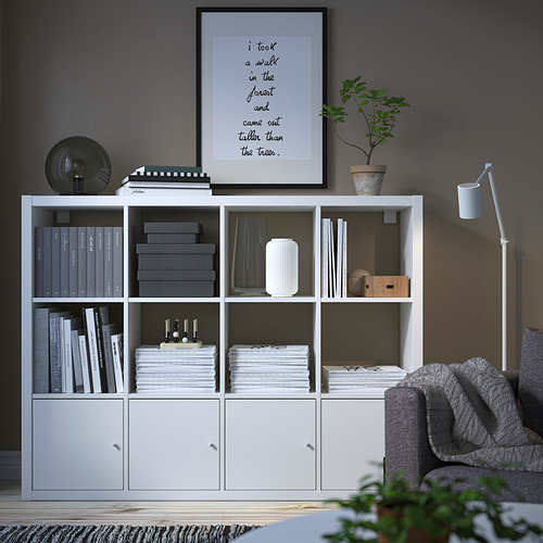 KALLAX shelving unit with 4 inserts