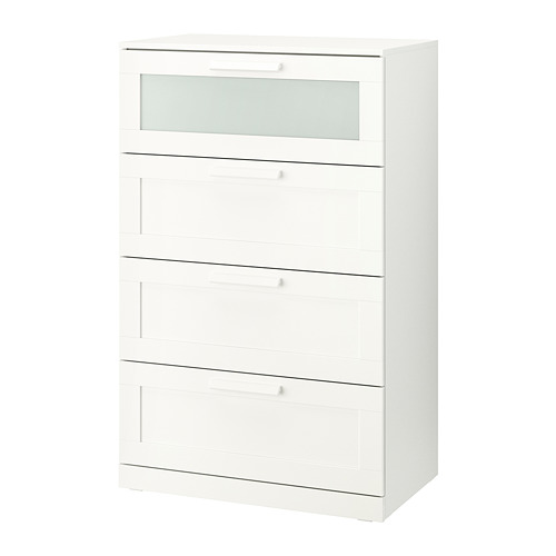 BRIMNES - chest of 4 drawers, white/frosted glass | IKEA Taiwan Online - PE707005_S4
