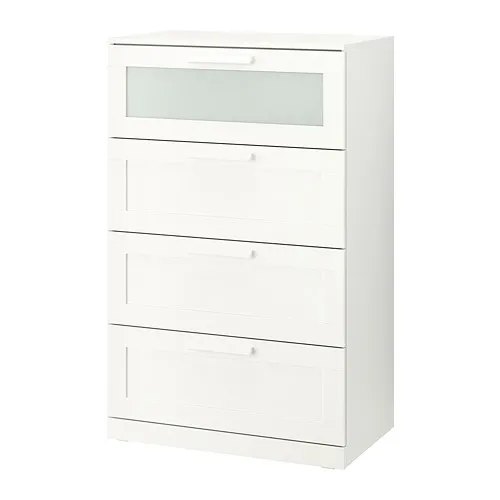 BRIMNES - 抽屜櫃/4抽, 白色/霧面玻璃, 78x124 公分 | IKEA 線上購物 - PE707005_S4