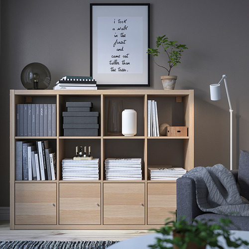 KALLAX shelving unit with 4 inserts