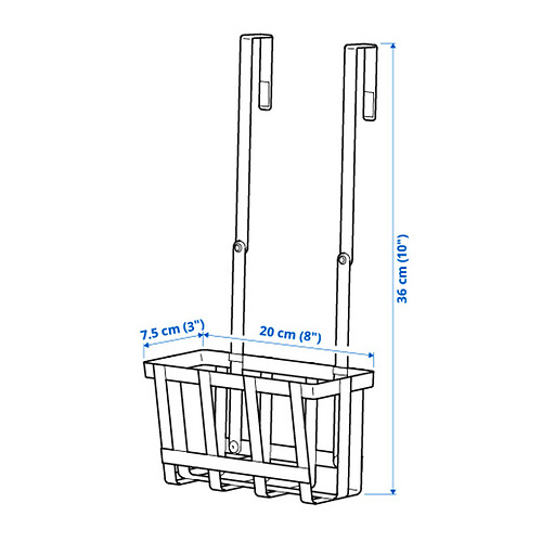 PÅLYCKE clip-on basket for cabinet door