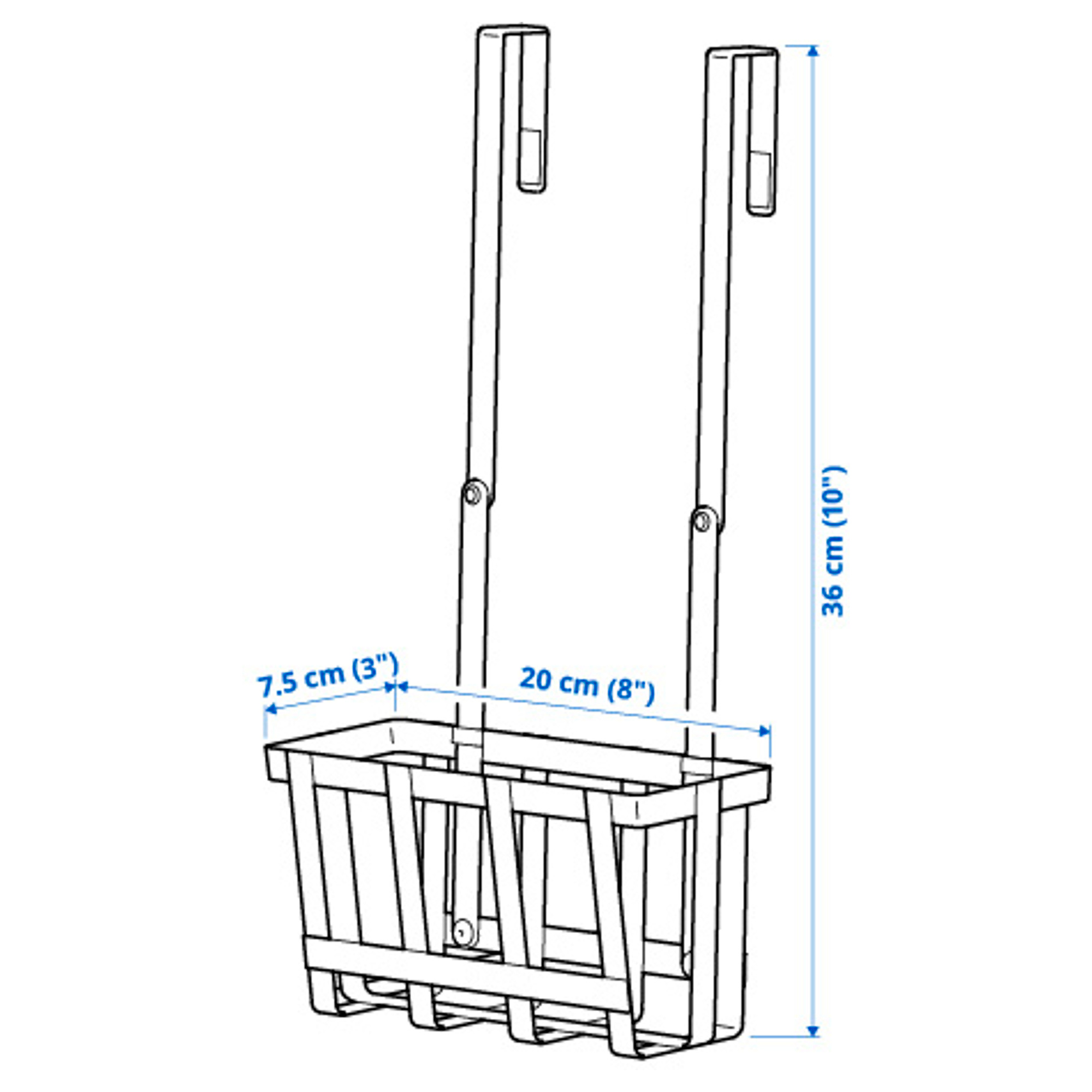 PÅLYCKE clip-on basket for cabinet door