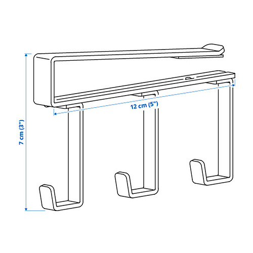 PÅLYCKE clip-on hook rack