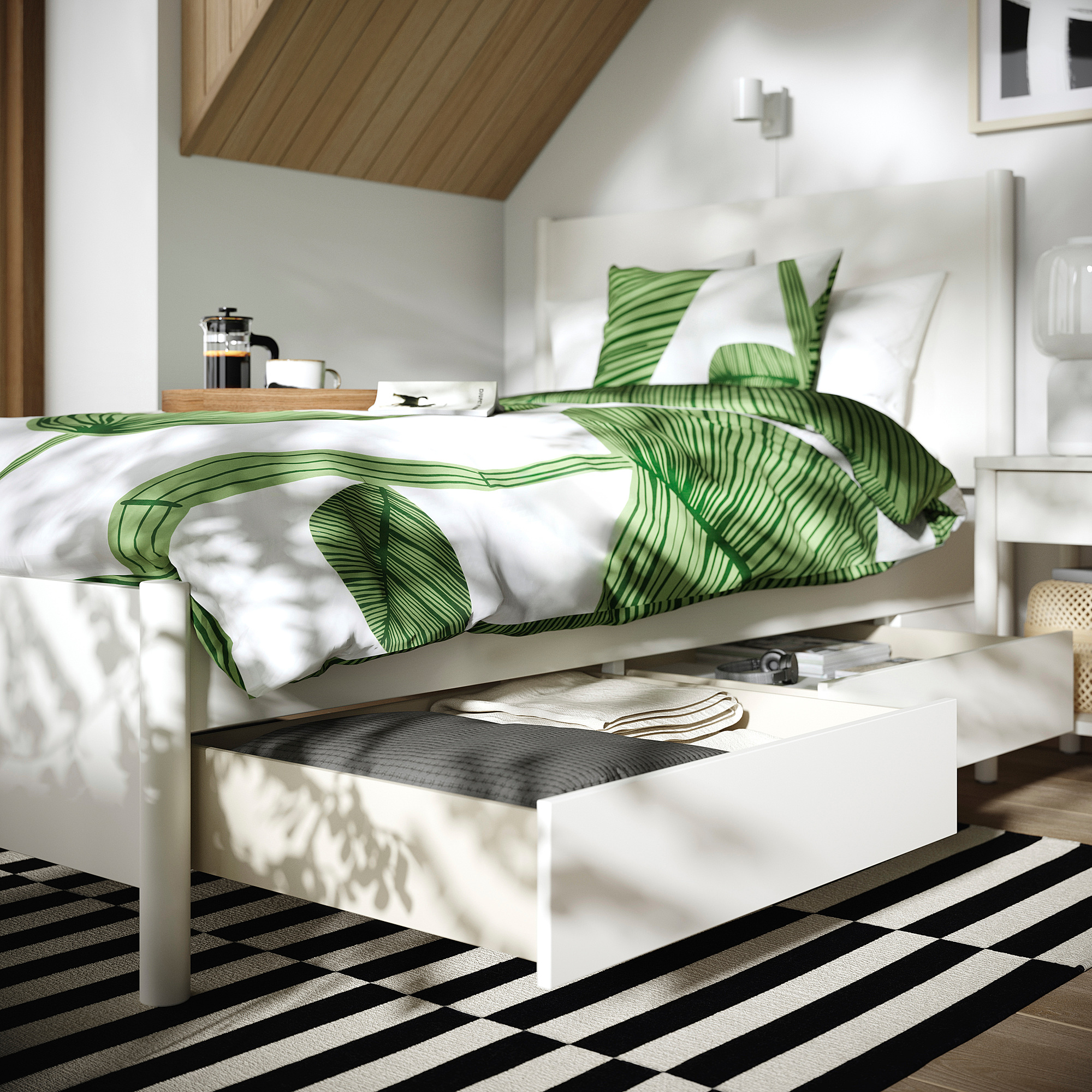 TONSTAD bed frame with storage