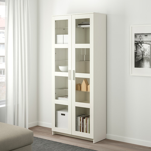 BRIMNES - 玻璃門櫃, 白色 | IKEA 線上購物 - PE682363_S4