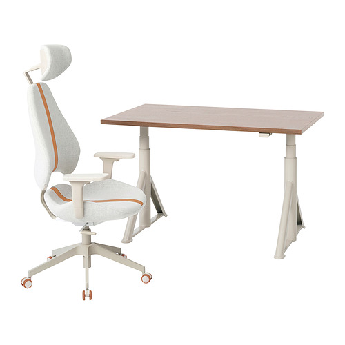 IDÅSEN/GRUPPSPEL - desk and chair, brown/beige, 120x70 cm | IKEA Taiwan Online - PE845712_S4