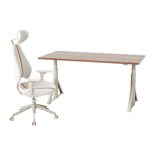 IDÅSEN/GRUPPSPEL - 書桌及椅子, 棕色/米色, 160x80 公分 | IKEA 線上購物 - PE845715_S4