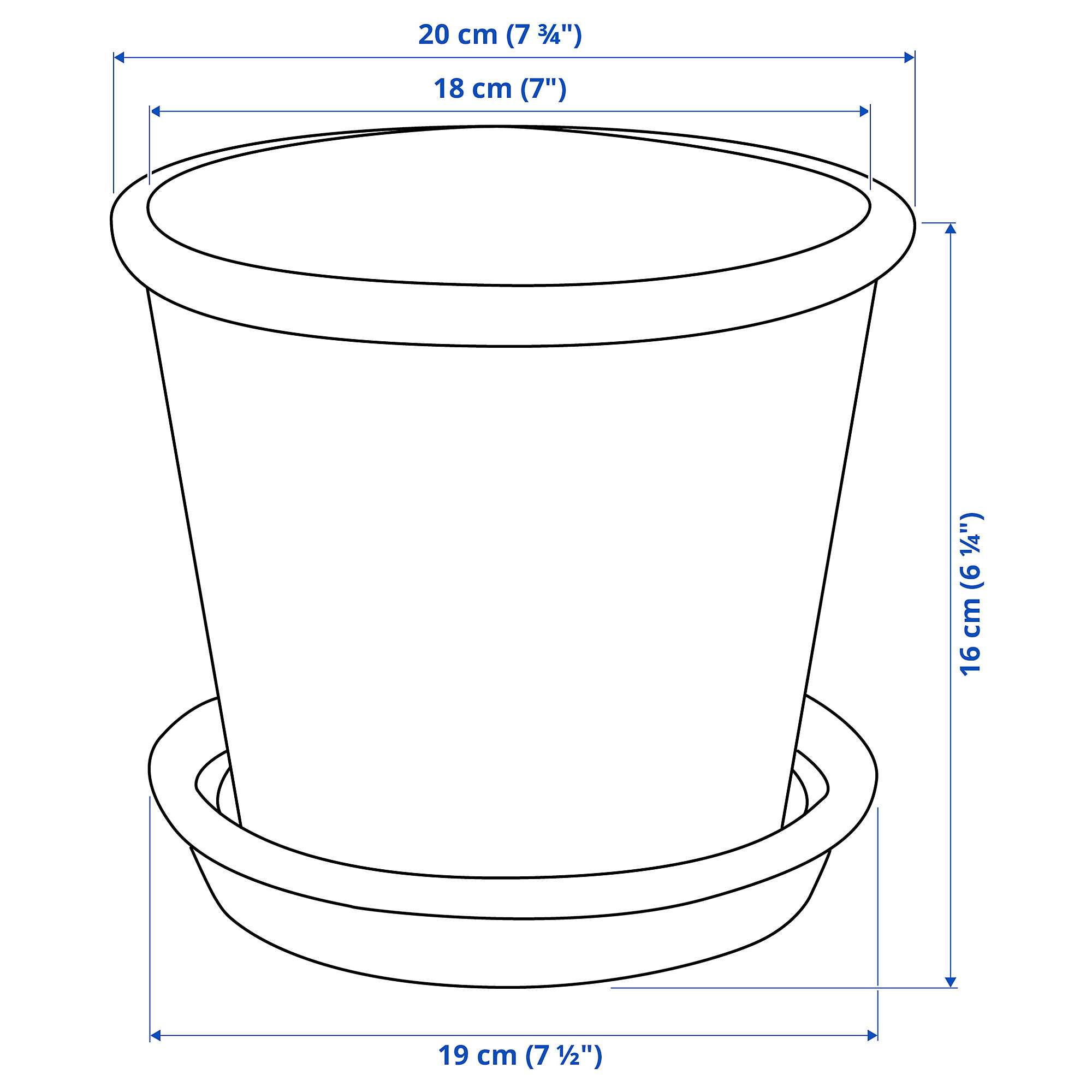 MUSKOTBLOMMA plant pot with saucer