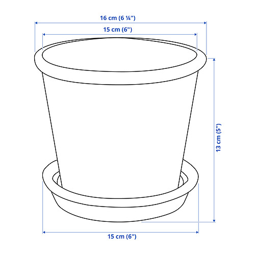 MUSKOTBLOMMA plant pot with saucer