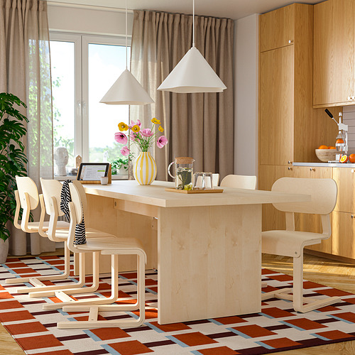 BERGSHYTTAN/LYCKAN 餐桌附6張餐椅