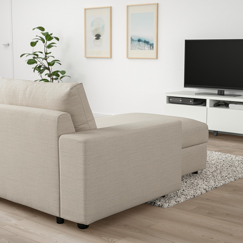 VIMLE - 三人座沙發附躺椅, 有寬敞扶手 附頭靠墊/Gunnared 米色 | IKEA 線上購物 - PE801380_S4