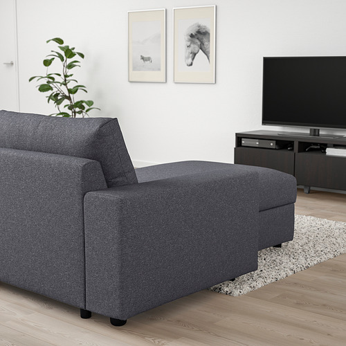 VIMLE - 4-seat sofa with chaise longue, with wide armrests/Gunnared medium grey | IKEA Taiwan Online - PE801383_S4