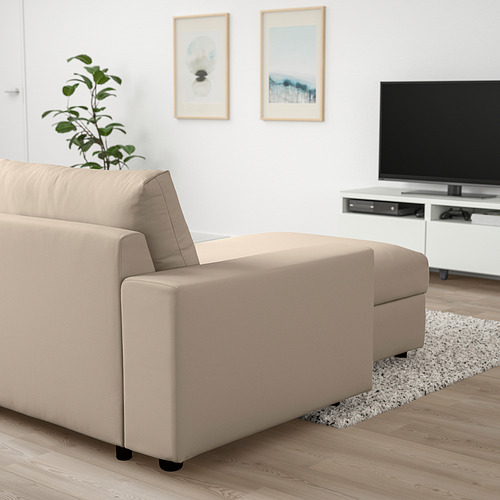 VIMLE - 3-seat sofa with chaise longue, with wide armrests/Hallarp beige | IKEA Taiwan Online - PE801387_S4