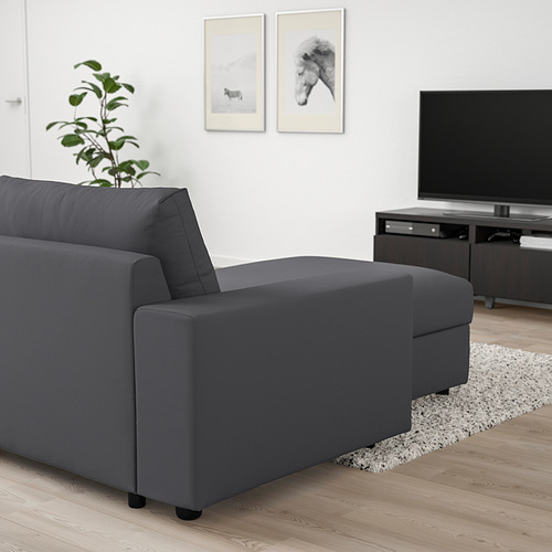 VIMLE - 3-seat sofa with chaise longue, with wide armrests/Hallarp grey | IKEA Taiwan Online - PE801375_S4