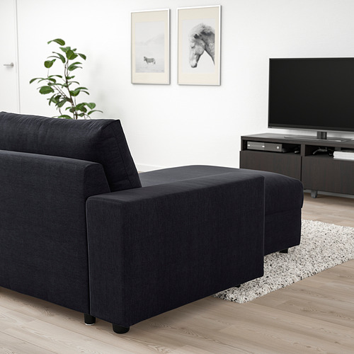 VIMLE - 3-seat sofa with chaise longue, with wide armrests Saxemara/black-blue | IKEA Taiwan Online - PE801369_S4