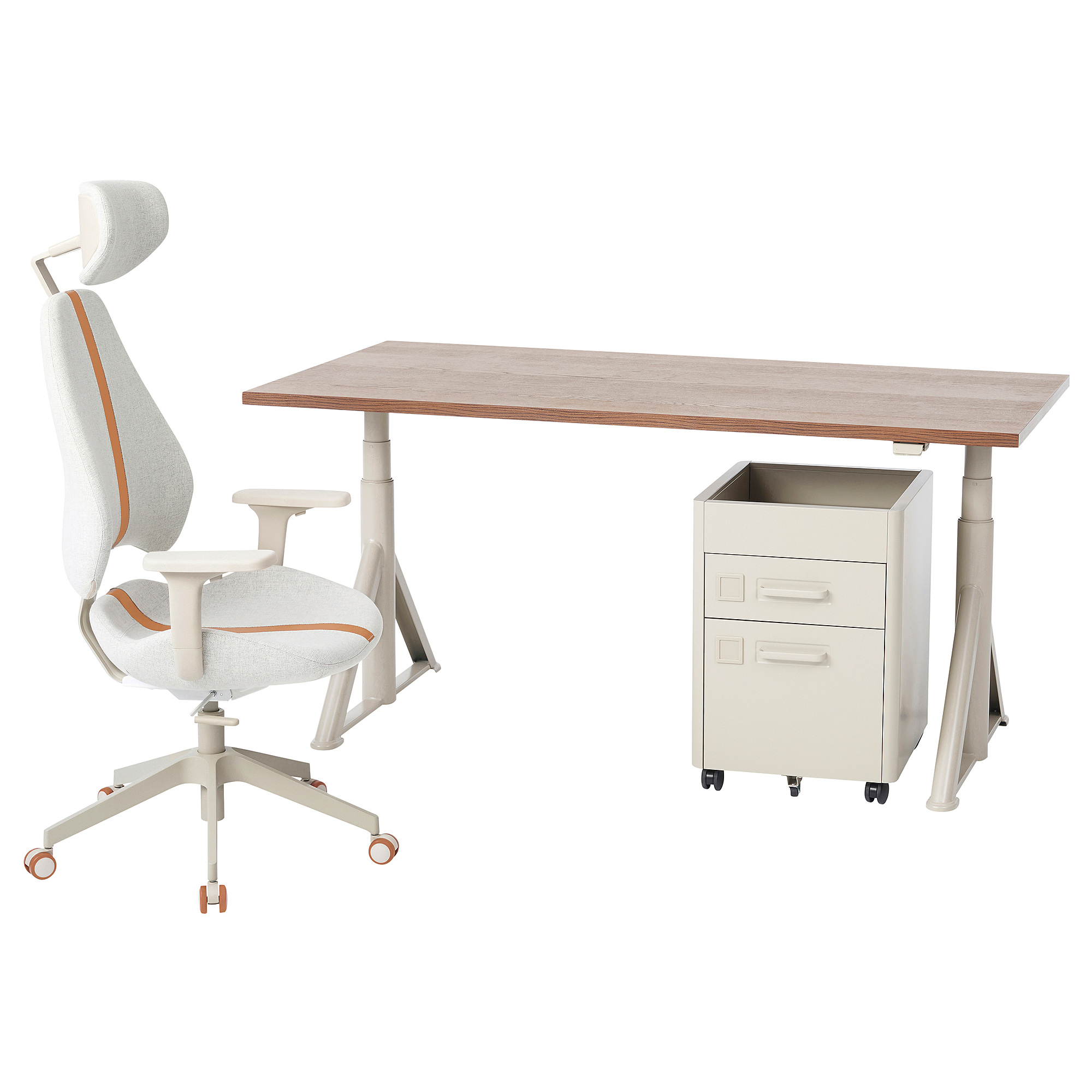 IDÅSEN/GRUPPSPEL desk, chair and drawer unit