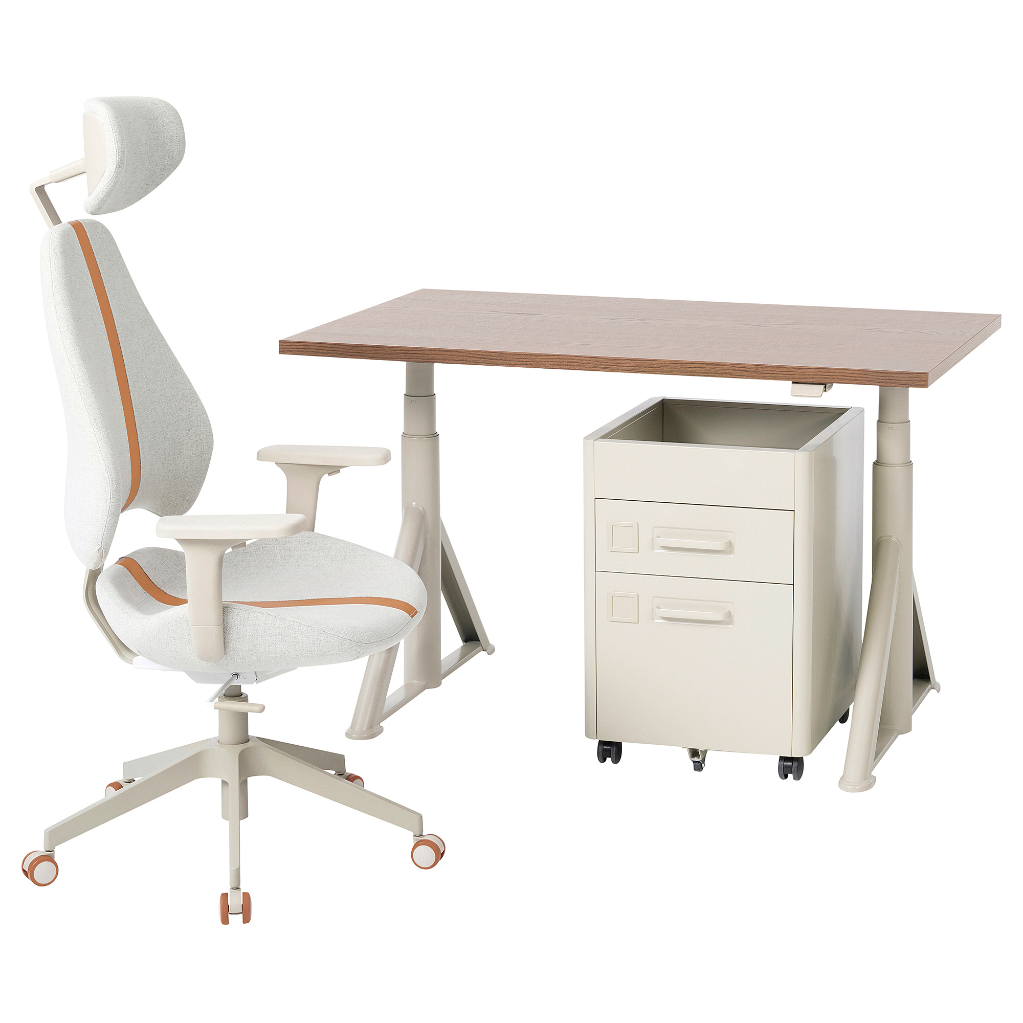 IDÅSEN/GRUPPSPEL desk, chair and drawer unit