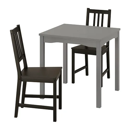 HAUGA/STEFAN - 一桌二椅, 灰色/棕黑色, 74x74 公分 | IKEA 線上購物 - PE952009_S4