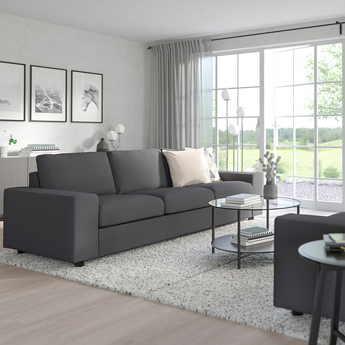 VIMLE - 3-seat sofa-bed, with wide armrests/Hallarp grey | IKEA Taiwan Online - PE801418_S4