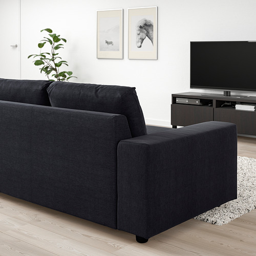 VIMLE - 三人座沙發, 有寬敞扶手/Saxemara 黑藍色 | IKEA 線上購物 - PE801447_S4