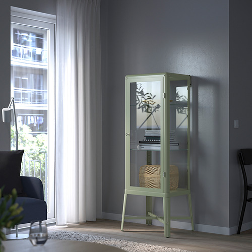 FABRIKÖR - glass-door cabinet, pale grey-green | IKEA Taiwan Online - PE845867_S4