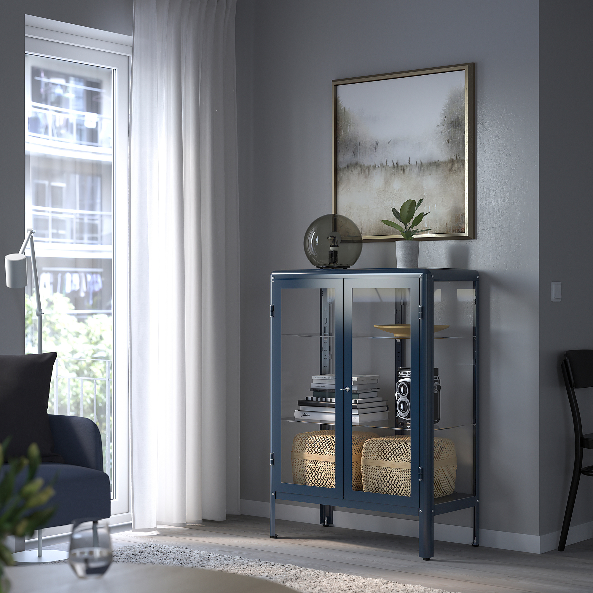 FABRIKÖR glass-door cabinet