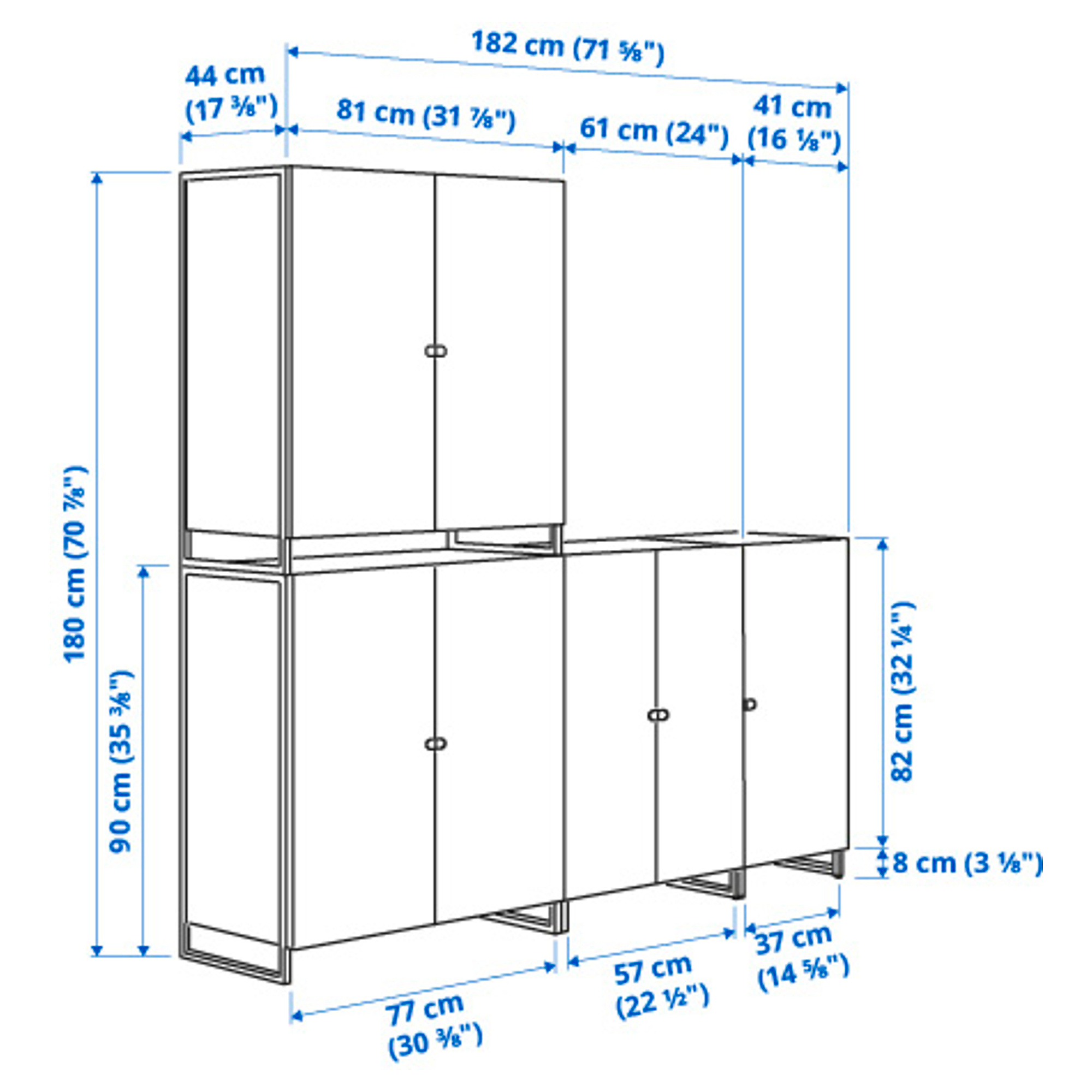 JOSTEIN shelving unit with doors