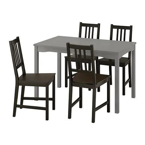 HAUGA/STEFAN - 餐桌附4張餐椅, 灰色/棕黑色, 118x74 公分 | IKEA 線上購物 - PE952037_S4