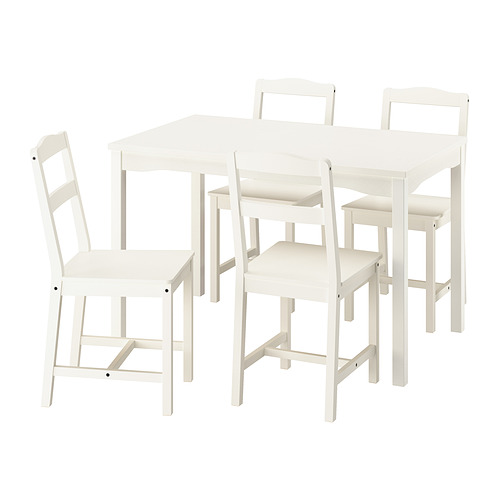 HAUGA/HAUGA - 餐桌附4張餐椅, 白色/白色, 118x74 公分 | IKEA 線上購物 - PE952044_S4