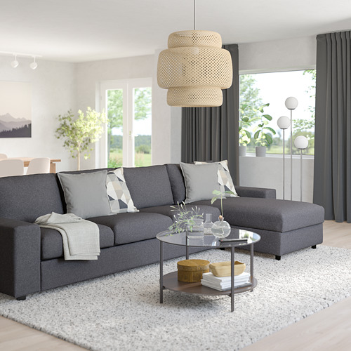 VIMLE - 4-seat sofa with chaise longue, with wide armrests/Gunnared medium grey | IKEA Taiwan Online - PE801499_S4
