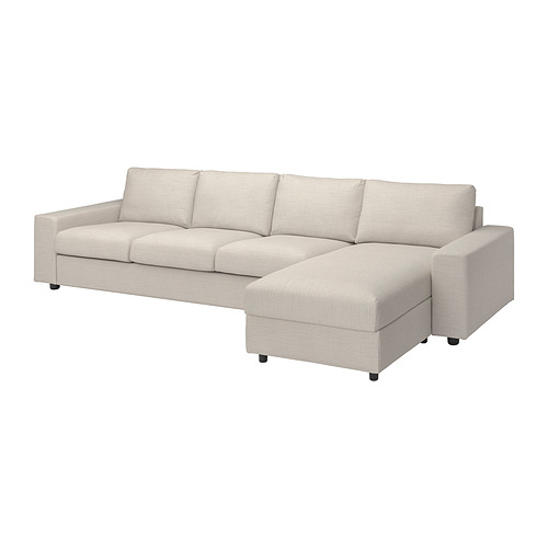 VIMLE - cover 4-seat sofa w chaise longue, with wide armrests/Gunnared beige | IKEA Taiwan Online - PE801492_S4