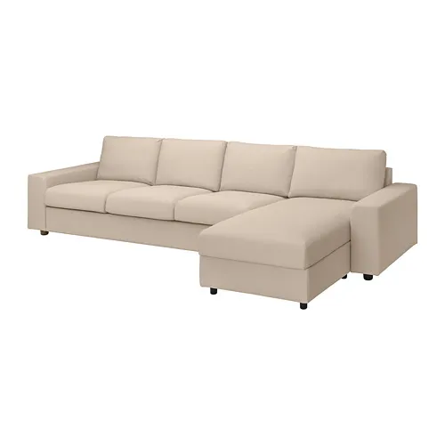 VIMLE - 4-seat sofa with chaise longue, with wide armrests/Hallarp beige | IKEA Taiwan Online - PE801507_S4