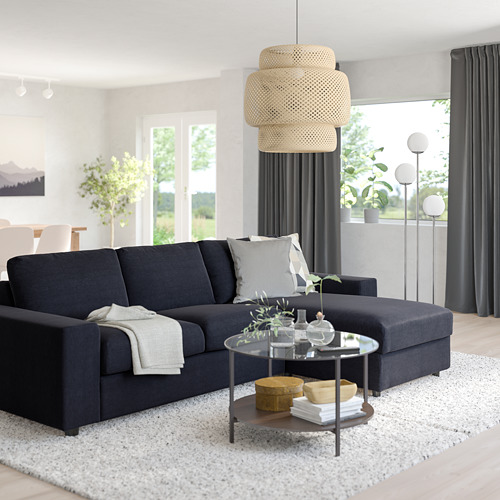 VIMLE - 3-seat sofa with chaise longue, with wide armrests Saxemara/black-blue | IKEA Taiwan Online - PE801512_S4