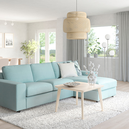 VIMLE - 3-seat sofa with chaise longue, with wide armrests Saxemara/light blue | IKEA Taiwan Online - PE801525_S4