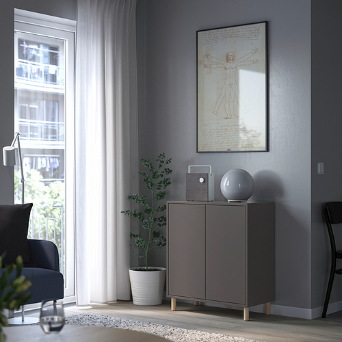 EKET - cabinet combination with legs, dark grey/wood | IKEA Taiwan Online - PE845888_S4