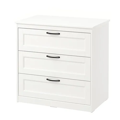 SONGESAND - 抽屜櫃/3抽, 白色, 82x81 公分 | IKEA 線上購物 - PE658947_S4
