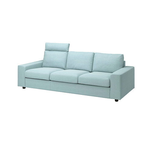 VIMLE - 三人座沙發布套, 附頭靠墊 有寬敞扶手/Saxemara 淺藍色 | IKEA 線上購物 - PE801564_S4
