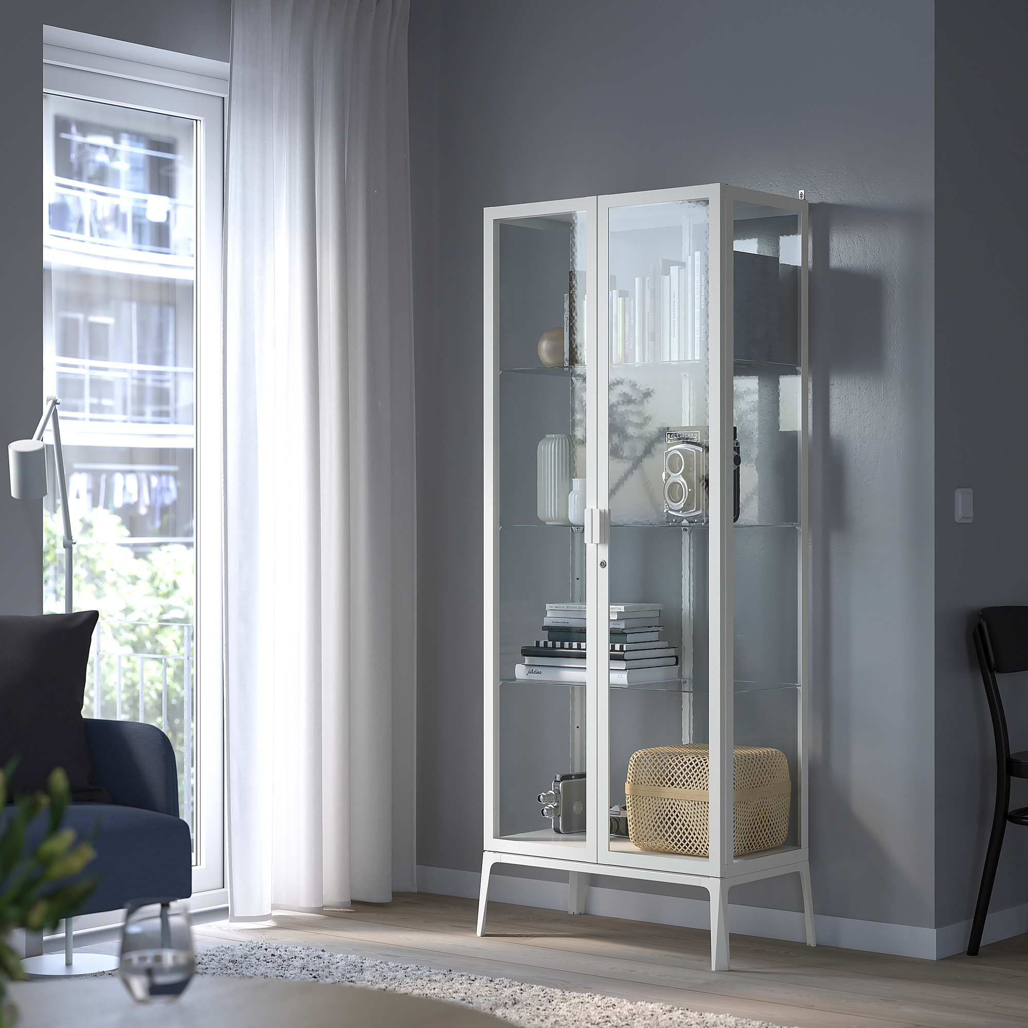 MILSBO glass-door cabinet