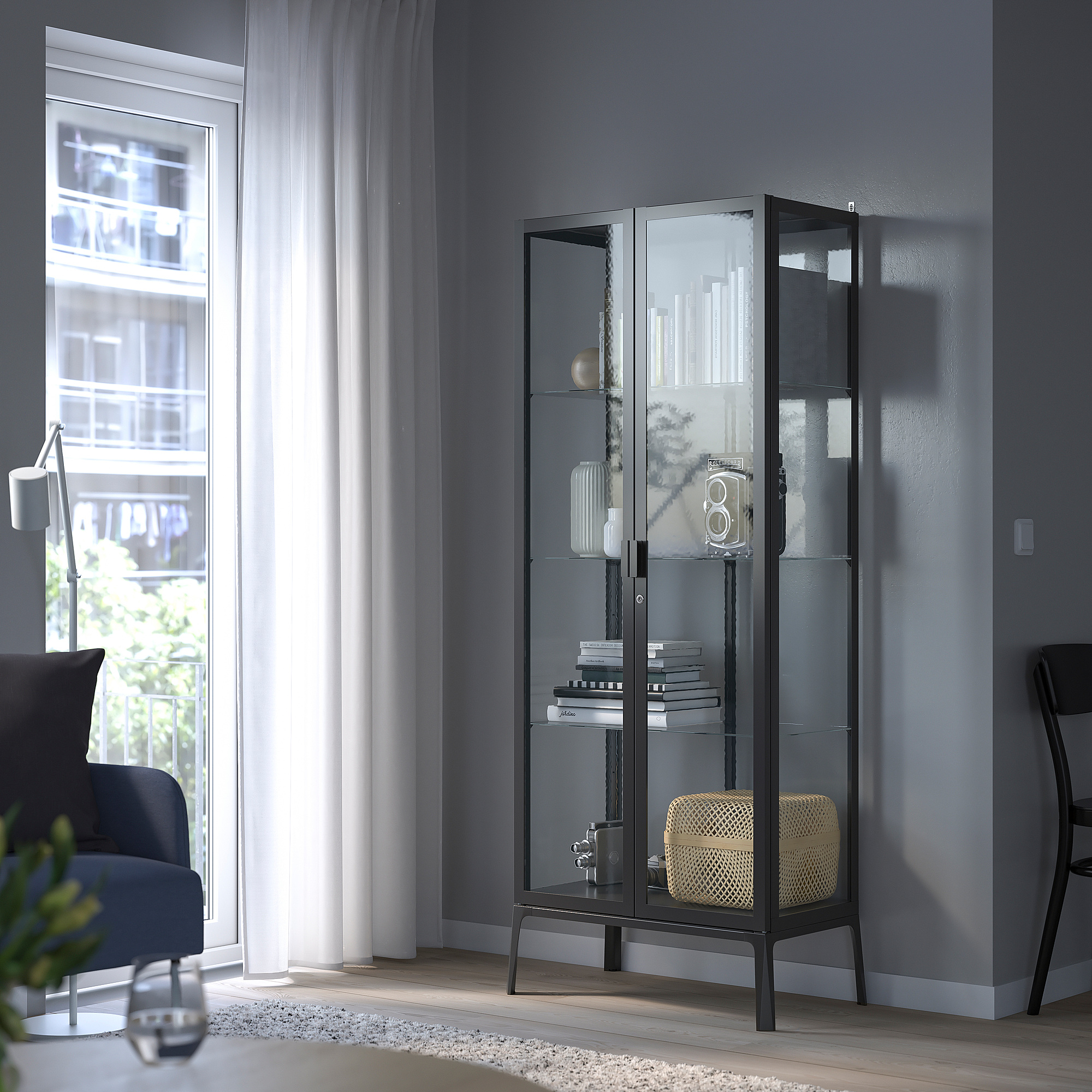 MILSBO glass-door cabinet