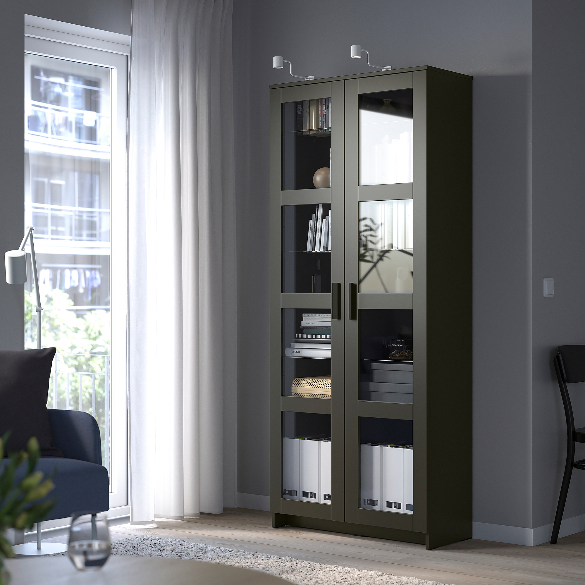 BRIMNES glass-door cabinet