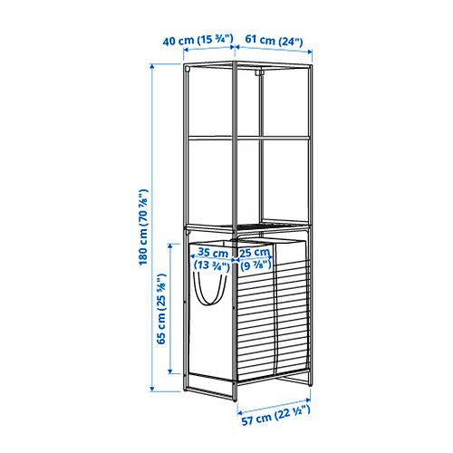 JOSTEIN shelving unit with bags