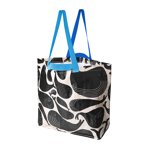 ROMELSÖN - carrier bag, medium, whale pattern, 45x18x45 cmx36 l | IKEA Taiwan Online - E1023256_S4
