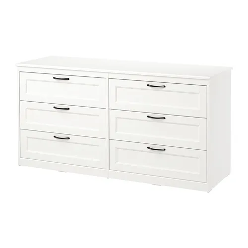 SONGESAND - 抽屜櫃/6抽, 白色, 161x81 公分 | IKEA 線上購物 - PE658935_S4